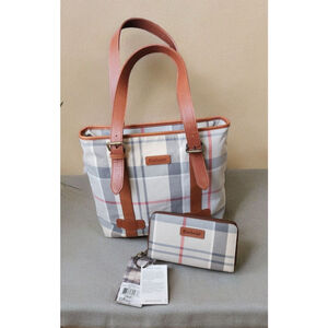 Barbour Witford Tartan Tote + Wallet-Summer